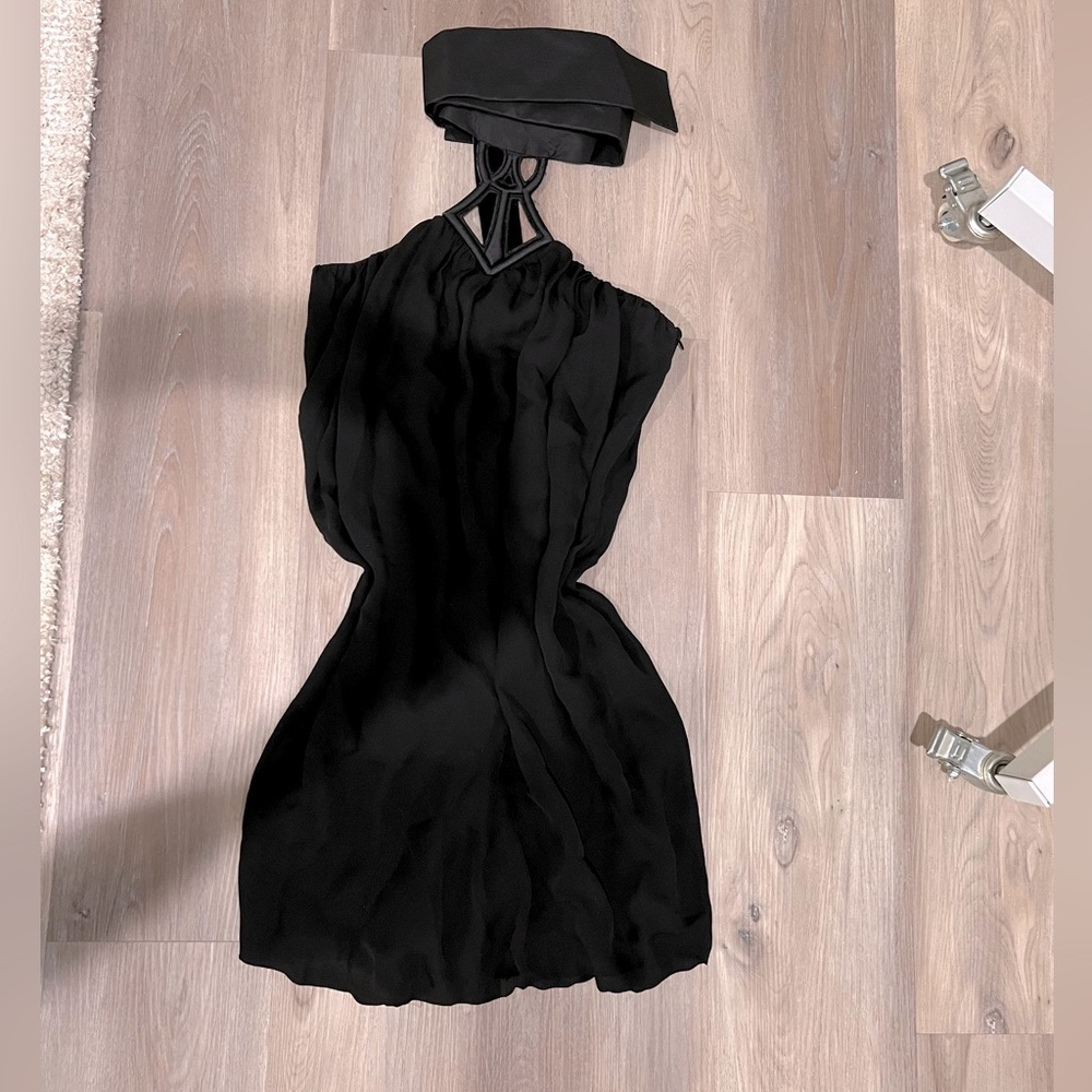 SOLD: Sass & Bide black dress halter neck with cutout detail